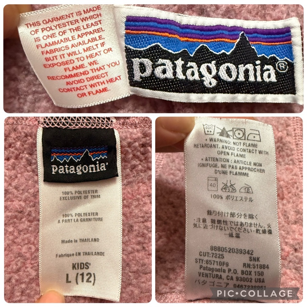 Patagonia Kids Better Sweater Hoody in Rose Pink size L 12 - Picture 15 of 16